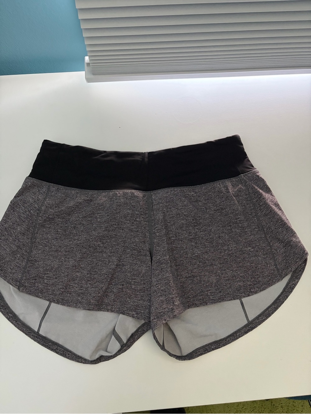 lululemon athletica Heather Gray Shorts with Black Waistband